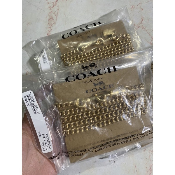 AUTHENTIC COACH CHAIN BAG STRAP GOLD SILVER ORIGINAL, US IMPORTED