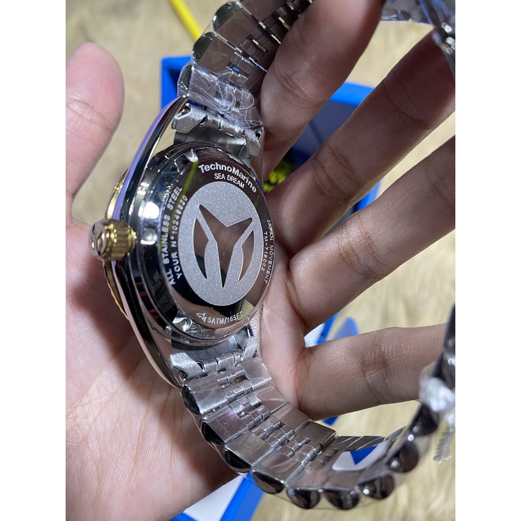 SALE! ❤️ AUTHENTIC TechnoMarine BROKEN BOX Sea Dream Men's Watch - 42mm, Steel, Gold (TM-719002)