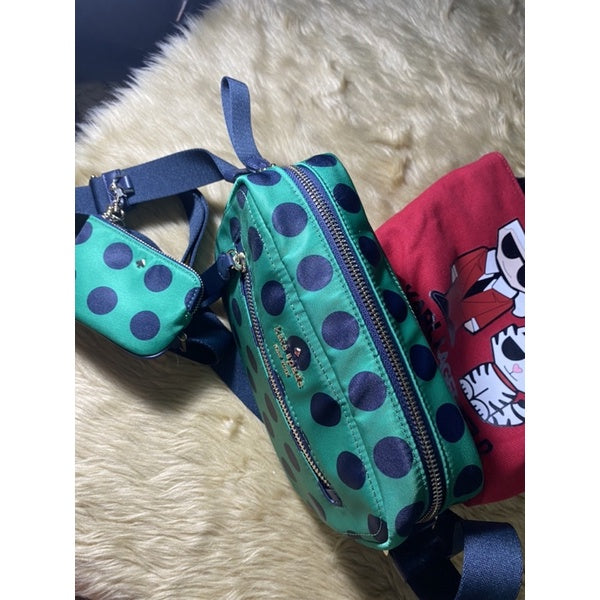 SALE! ❤️ AUTHENTIC KateSpade KS chelsea delightful dot camera bag nylon green
