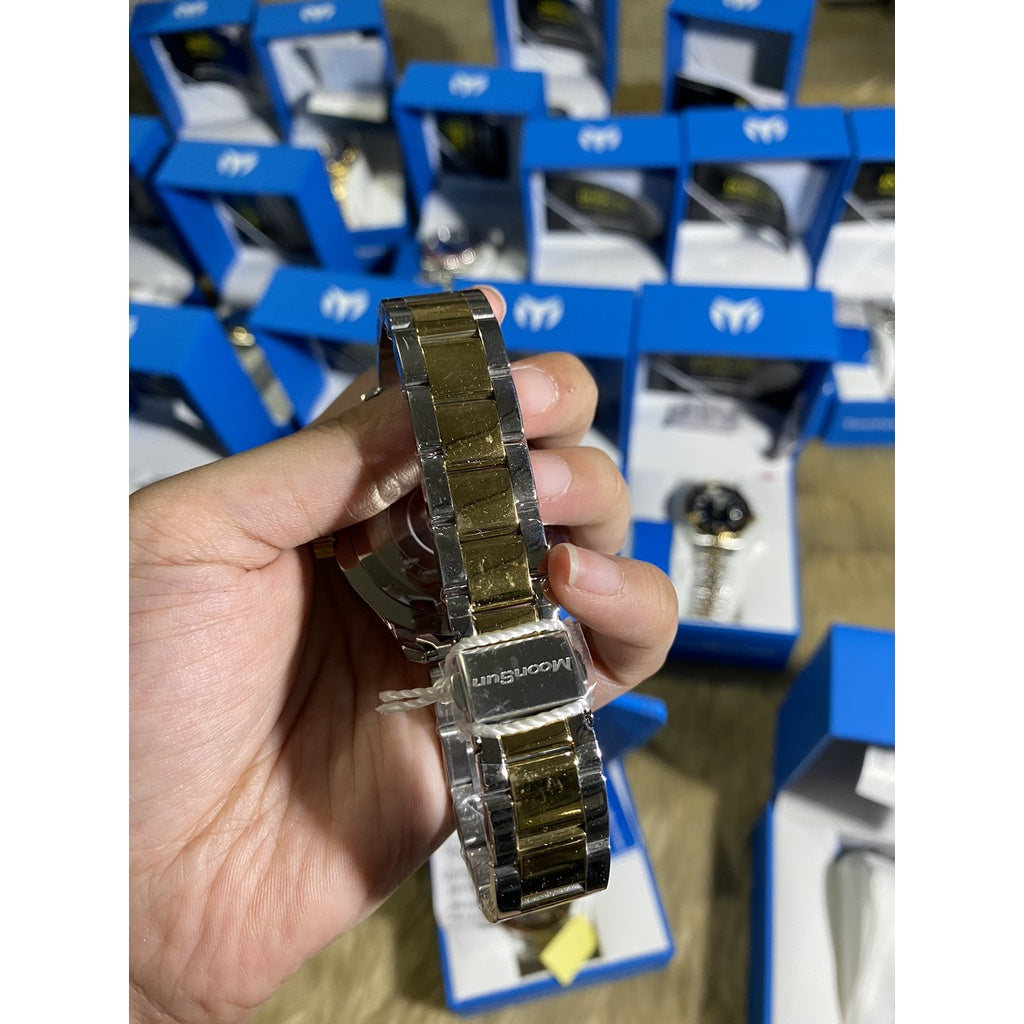 AUTHENTIC TechnoMarine MoonSun Men's Watch - 42mm, Steel, Gold (TM-818004)