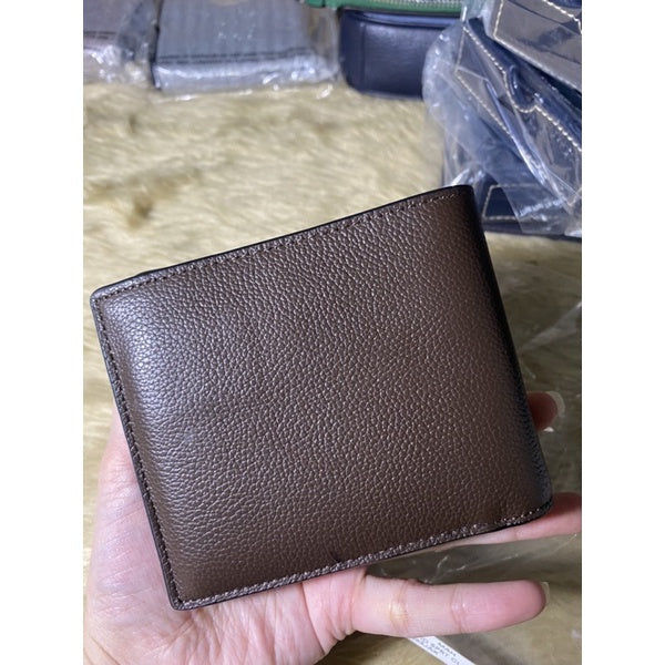 AUTHENTIC Coach 3 in 1 Men’s Wallet in Plain Mahogany Brown (With insert) Calf Leather