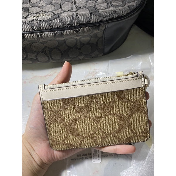 SALE! ❤️ AUTHENTIC COACH Attachment Card Case In Signature Canvas Card Holder Wallet