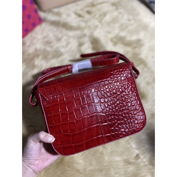 SALE! ❤️ AUTHENTIC Radley London Agnes Street Faux Croc Small Crossbody Bag IN RED / MAROON