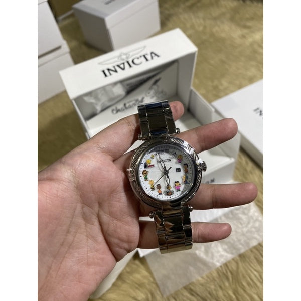 AUTHENTIC Invicta Character Collection Snoopy STEEL Women's Watch Mother of Pearl Dial 40mm (38311)