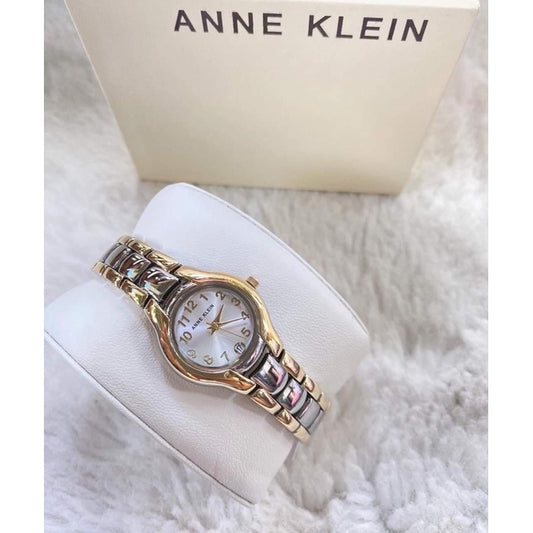 AUTHENTIC Anne Klein Women's 10-6777SVTT Two-Tone Dress Watch with an Easy to Read Dial