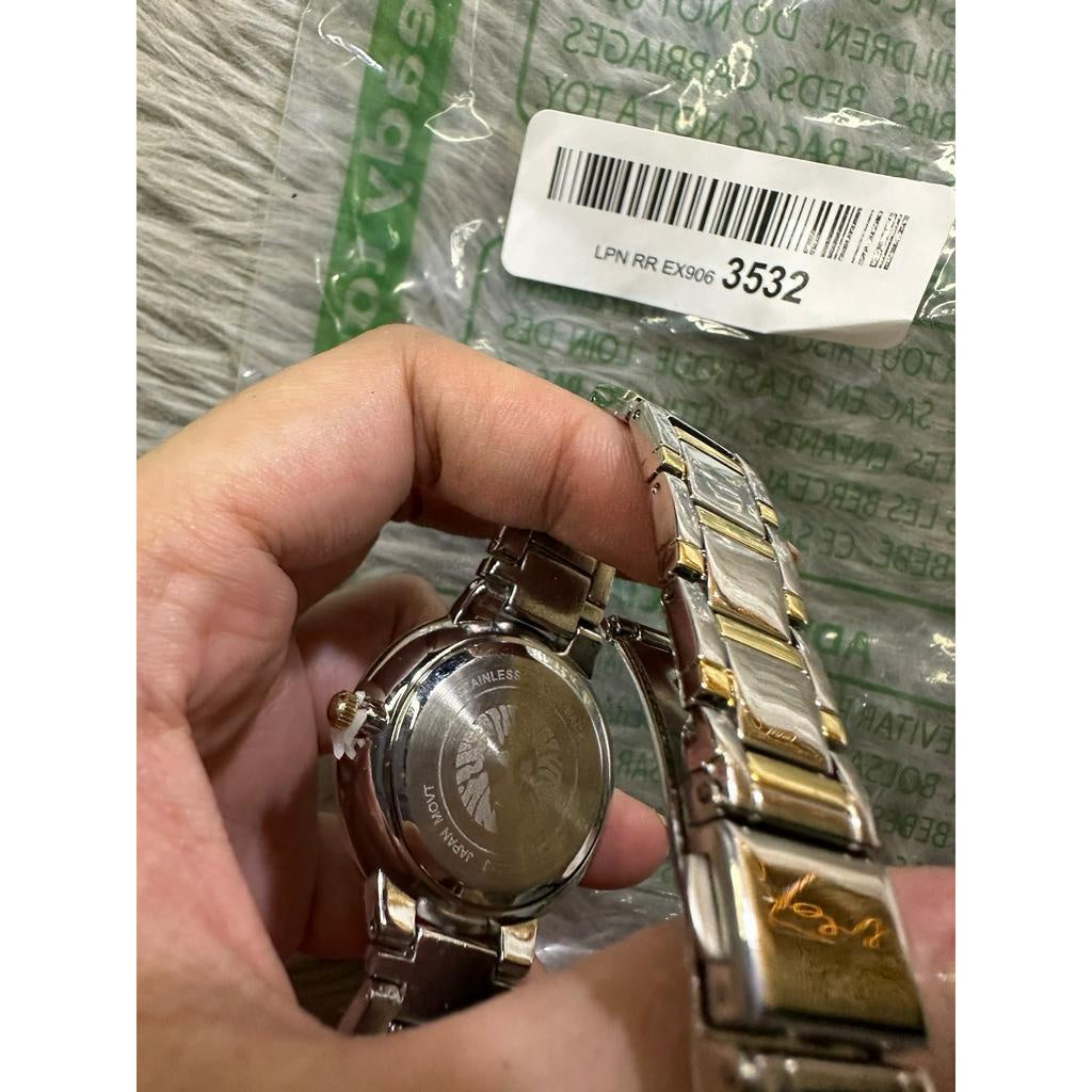 AUTHENTIC/ORIGINAL Anne Klein Women's Glitter Accented Bracelet Watch AK/3779SVTT