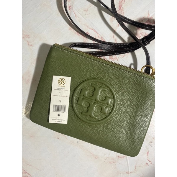 SALE! ❤️ AUTHENTIC Tory Burch Perry Bombe double-zip crossbody bag - Green