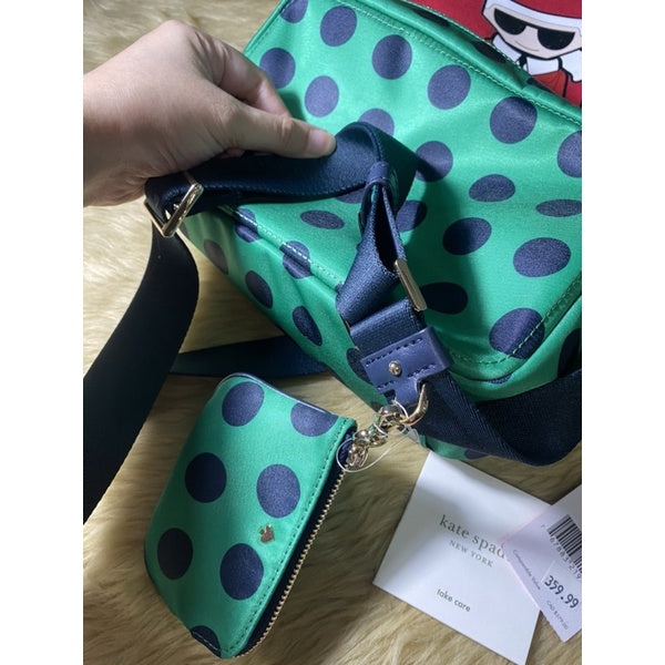 SALE! ❤️ AUTHENTIC KateSpade KS chelsea delightful dot camera bag nylon green