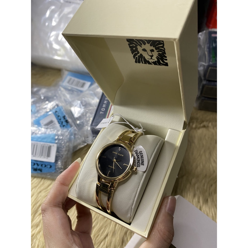 AUTHENTIC/ORIGINAL Anne Klein Women's Japanese Quartz Dress Watch with Metal Strap, Gold AK/2626BKGB