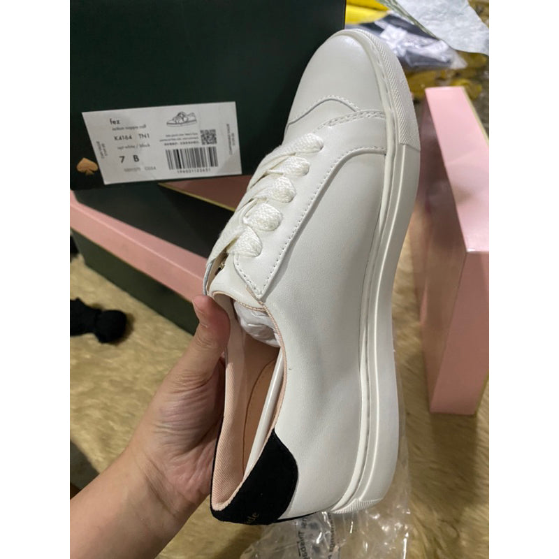 AUTHENTIC/ORIGINAL KateSpade KS Fez Sneakers White Shoes in OPTIC WHITE/BLACK
