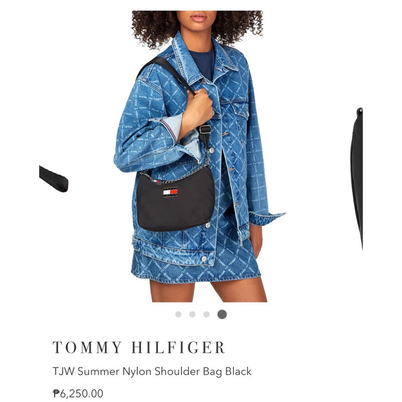AUTHENTIC/ORIGINAL Tommy Hilfiger TJW Summer Nylon Shoulder Bag Black