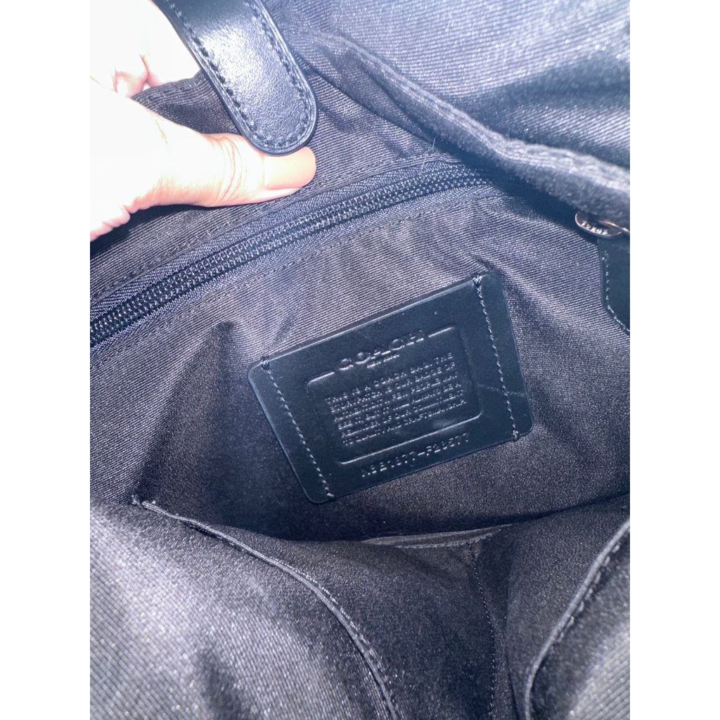 AUTHENTIC/ORIGINAL Coach Houston Map Men's Bag In Signature Leather Black