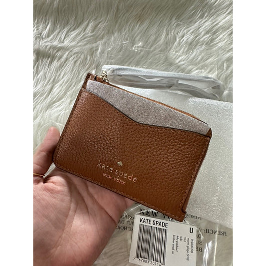 AUTHENTIC KateSpade leila small card holder wristlet wallet brown - ORIGINAL, US IMPORTED