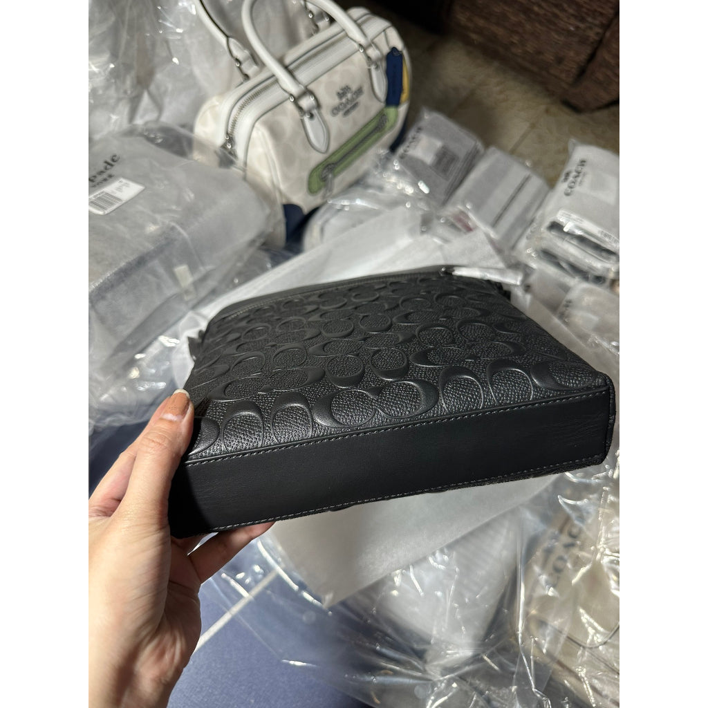 AUTHENTIC/ORIGINAL COACH Houston Flight Men’s Bag In Signature Leather Black