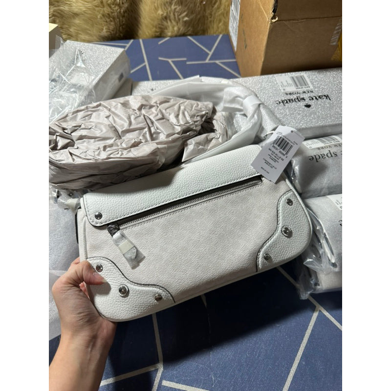 AUTHENTIC/ORIGINAL COACH Millie Shoulder Bag In Colorblock Signature Canvas in Glacier White