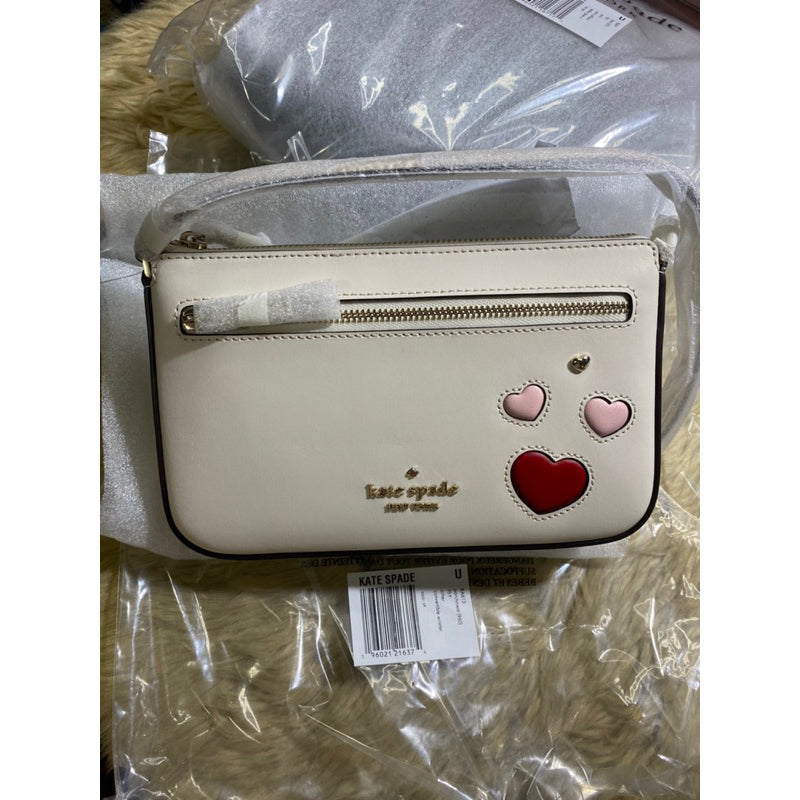 SALE! ❤️ AUTHENTIC/ORIGINAL KateSpade Valentines Day Convertible Heart White Wristlet Shoulder Bag