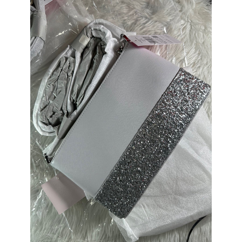 AUTHENTIC/ORIGINAL KateSpade KS Flash Glitter Crossbody Bag In Black/Grey/White