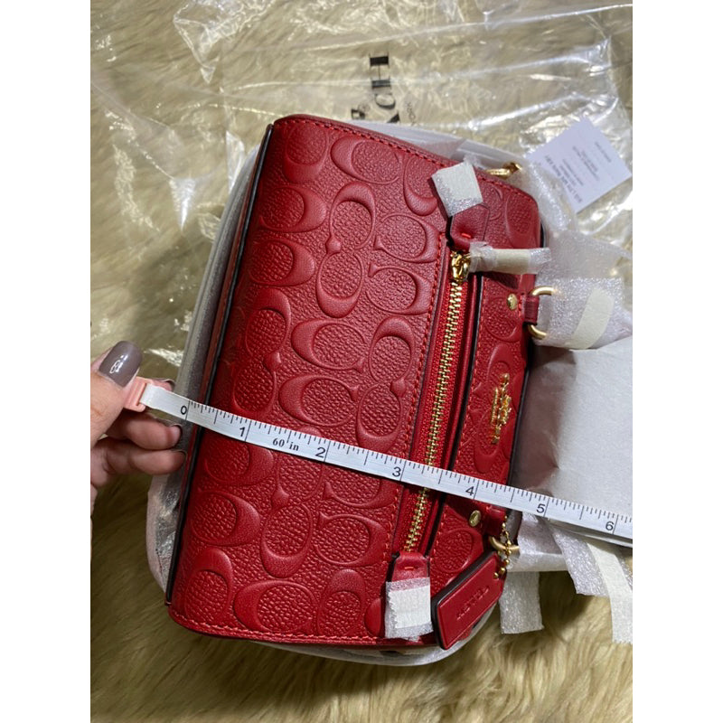 SALE! ❤️ AUTHENTIC/ORIGINAL Coach Mini Rowan Crossbody Bag In RED Signature Leather