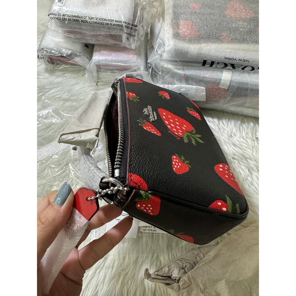 SALE! ❤️ AUTHENTIC/ORIGINAL COACH Nolita 19 With Wild Strawberry Print KiliKili Shoulder Bag Black