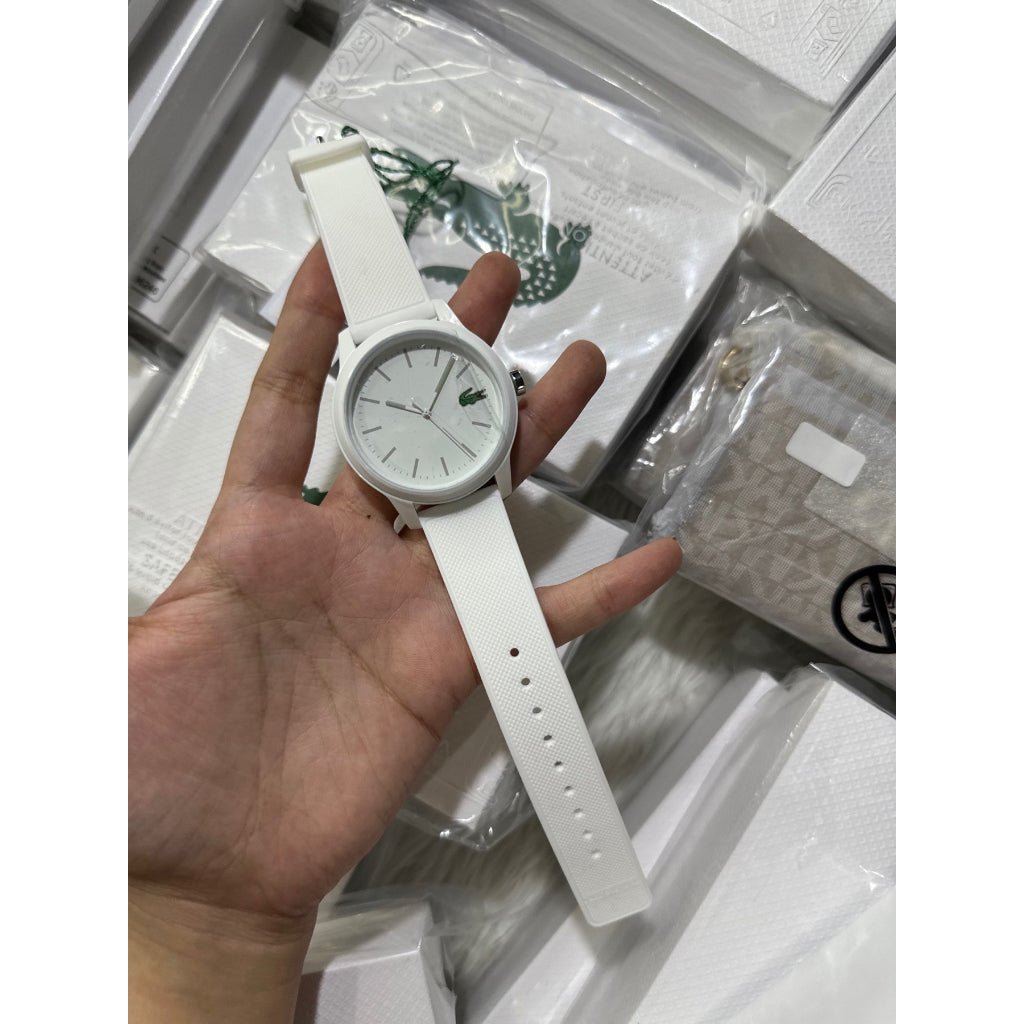 AUTHENTIC/ORIGINAL LACOSTE Men's L.12.12 White Silicone Strap Watch