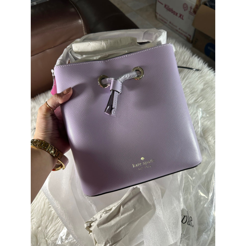 AUTHENTIC/ORIGINAL KateSpade KS Sadie Bucket Bag in Purple Lilac Frost