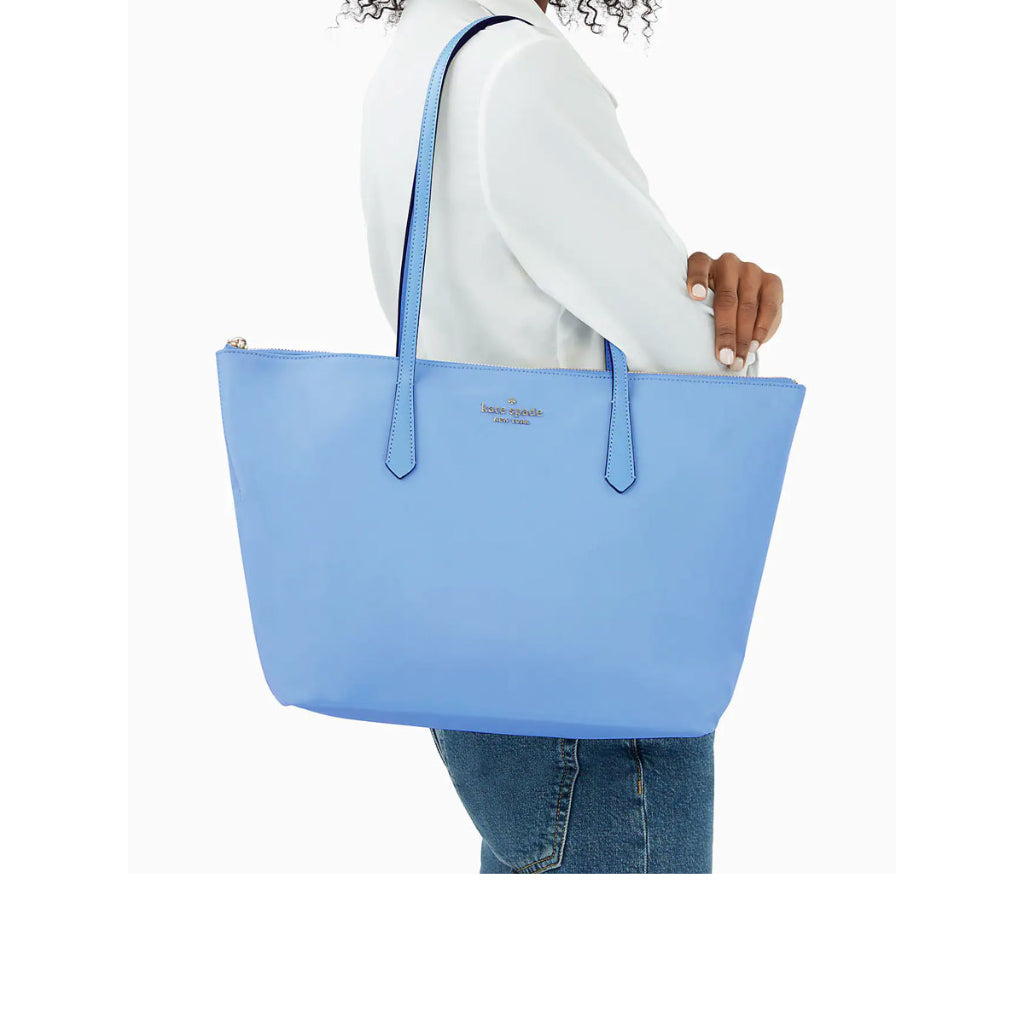 AUTHENTIC/ORIGINAL  KateSpade Kitt Large Nylon Tote Bag Deep Cornflower Blue