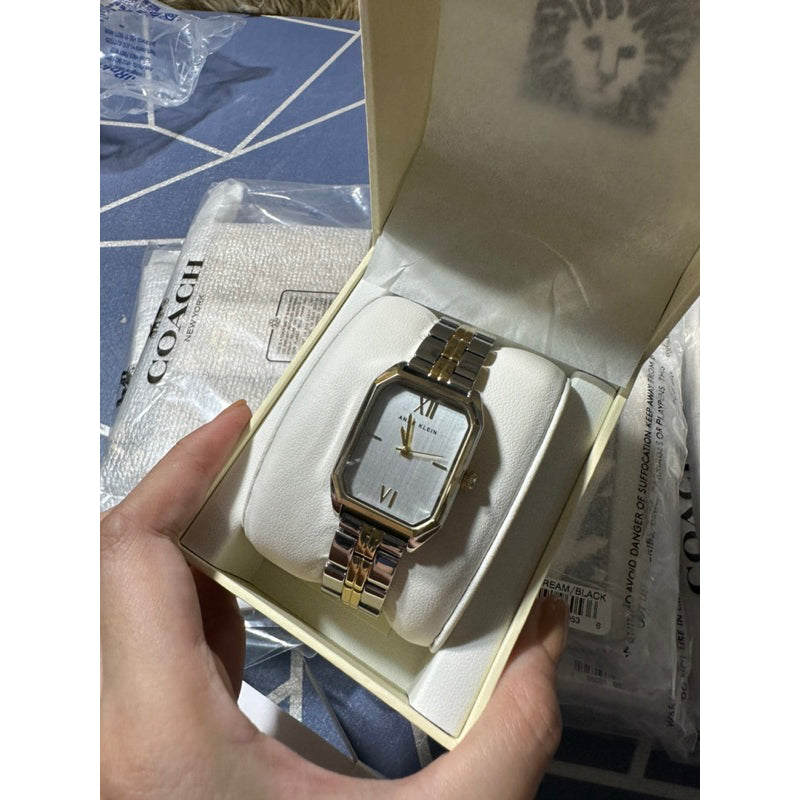 AUTHENTIC/ORIGINAL Anne Klein Women's Two Tone Japanese Quartz Watch Metal Strap, Silver/Gold AK/3775SVTT