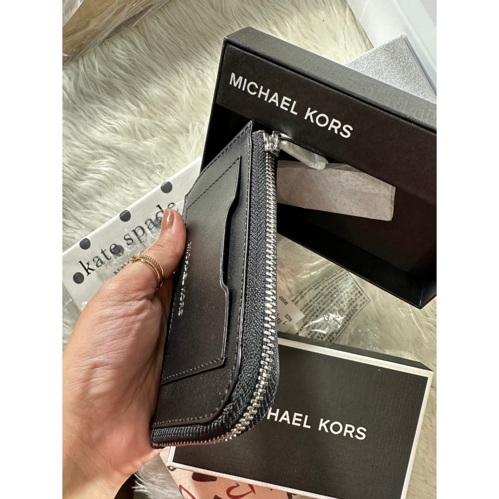 AUTHENTIC/ORIGINAL Michael K0rs MK Men's Leather Zip Card Wallet Black