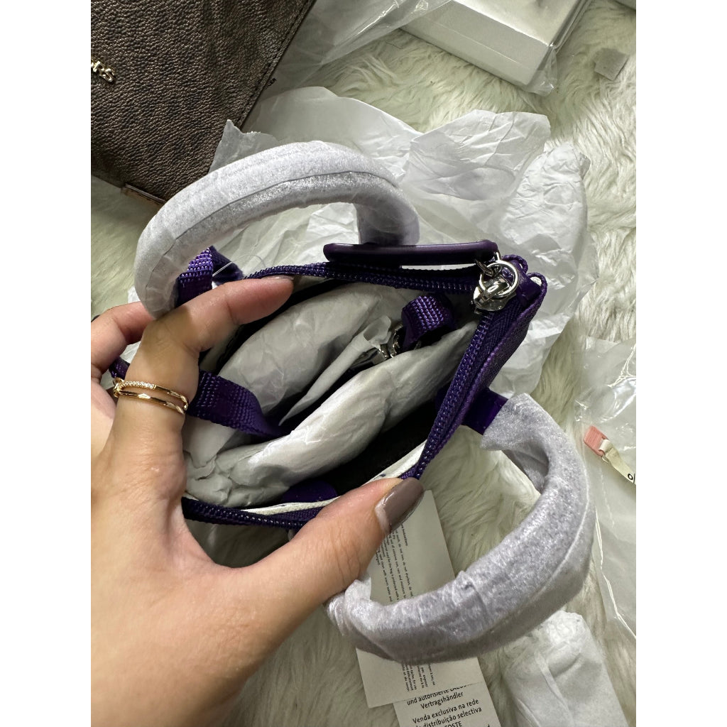 AUTHENTIC/ORIGINAL LACOSTE Women's Detachable Shoulder Strap Shopping Bag Purple