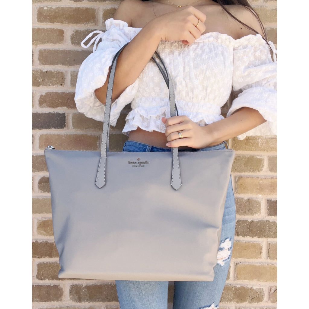 Kate Spade large good nylon tote bag grey