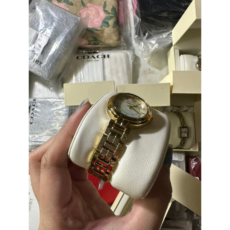 AUTHENTIC/ORIGINAL Anne Klein Women's 28mm Gold-Tone Bracelet Watch AK/3070MPGB