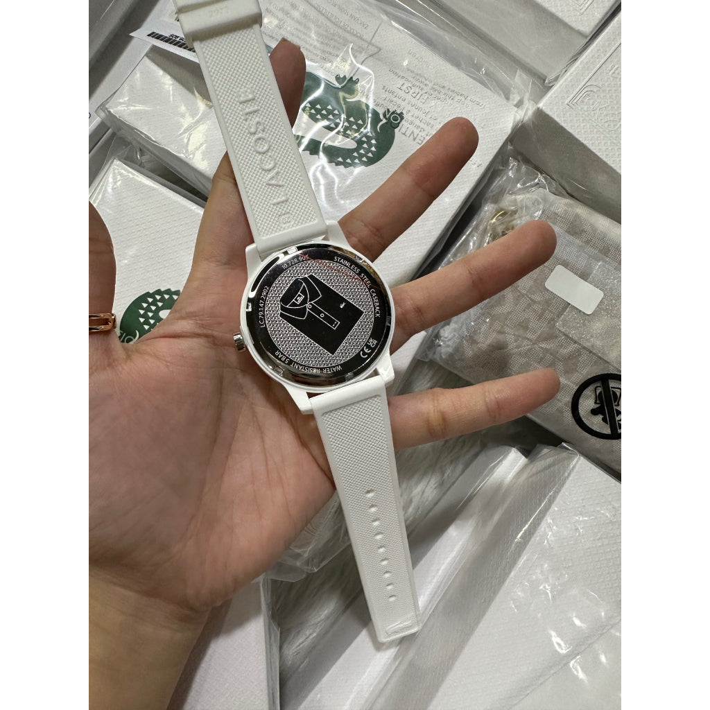AUTHENTIC/ORIGINAL LACOSTE Men's L.12.12 White Silicone Strap Watch