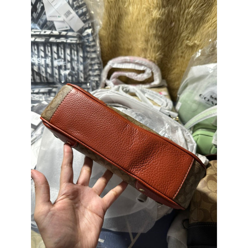 SALE! AUTHENTIC/ORIGINAL COACH Millie Shoulder Bag In Colorblock Signature Canvas Khaki/Terracotta