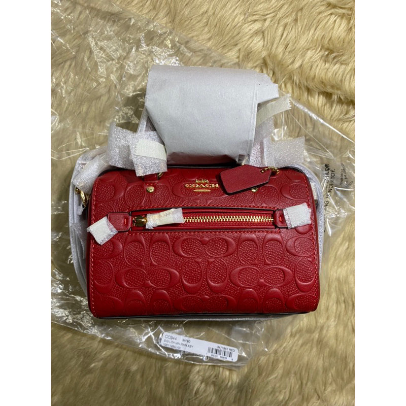 SALE! ❤️ AUTHENTIC/ORIGINAL Coach Mini Rowan Crossbody Bag In RED Signature Leather