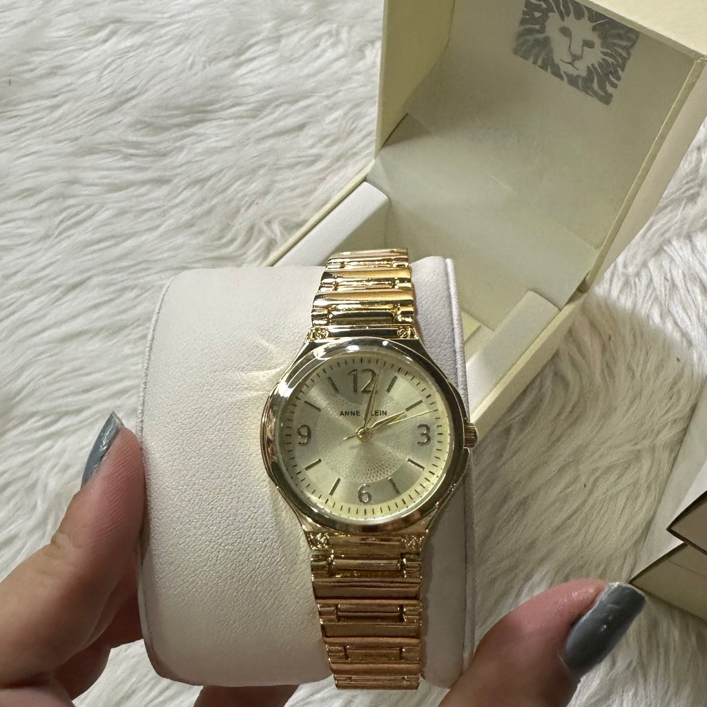 AUTHENTIC/ORIGINAL Anne Klein Women's Bracelet Gold Watch AK/3812CHGB