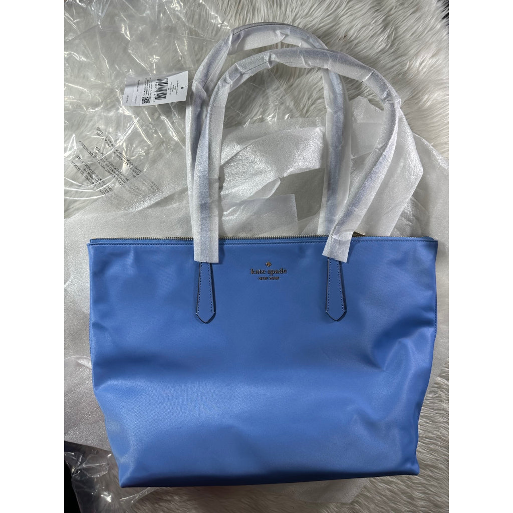 AUTHENTIC/ORIGINAL  KateSpade Kitt Large Nylon Tote Bag Deep Cornflower Blue