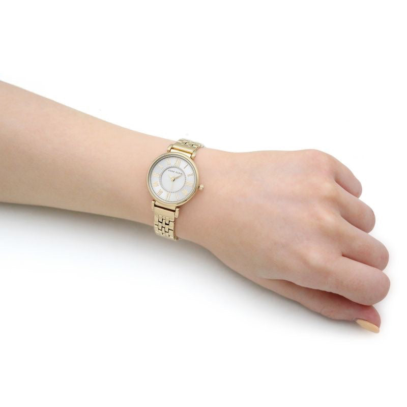 AUTHENTIC/ORIGINAL Anne Klein Women's AK/2158GYGB Gold-Tone Bracelet Watch