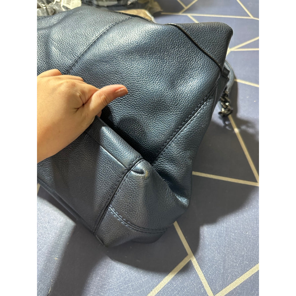 SALE! ❤️ AUTHENTIC/ORIGINAL Coach Preloved Lexi Metallic Blue Pebbled Leather Shoulder Bag