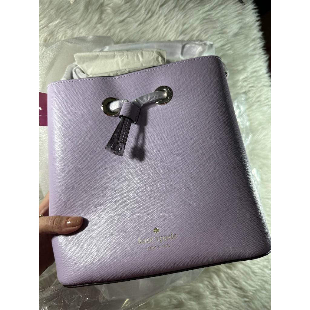 AUTHENTIC/ORIGINAL KateSpade KS Sadie Bucket Bag in Purple Lilac Frost