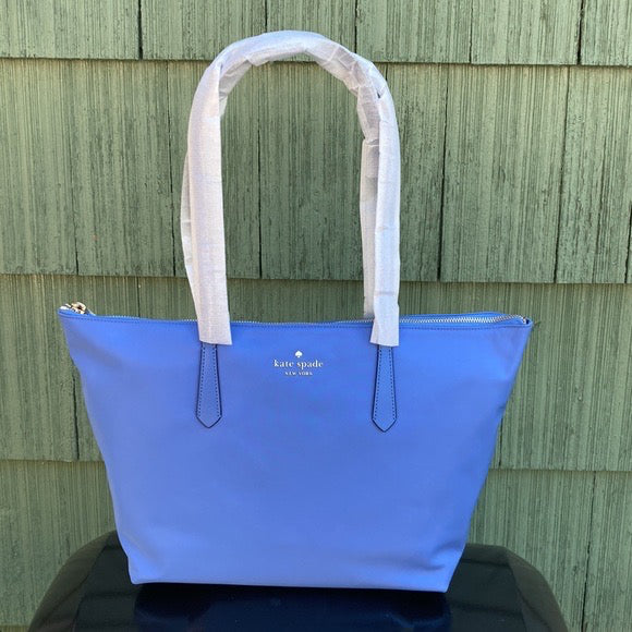 AUTHENTIC/ORIGINAL  KateSpade Kitt Large Nylon Tote Bag Deep Cornflower Blue