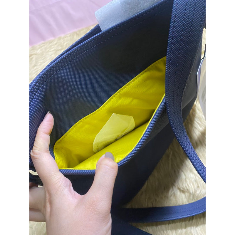 AUTHENTIC/ORIGINAL Lacoste Flat Crossbody Bag in Blue/Peacote