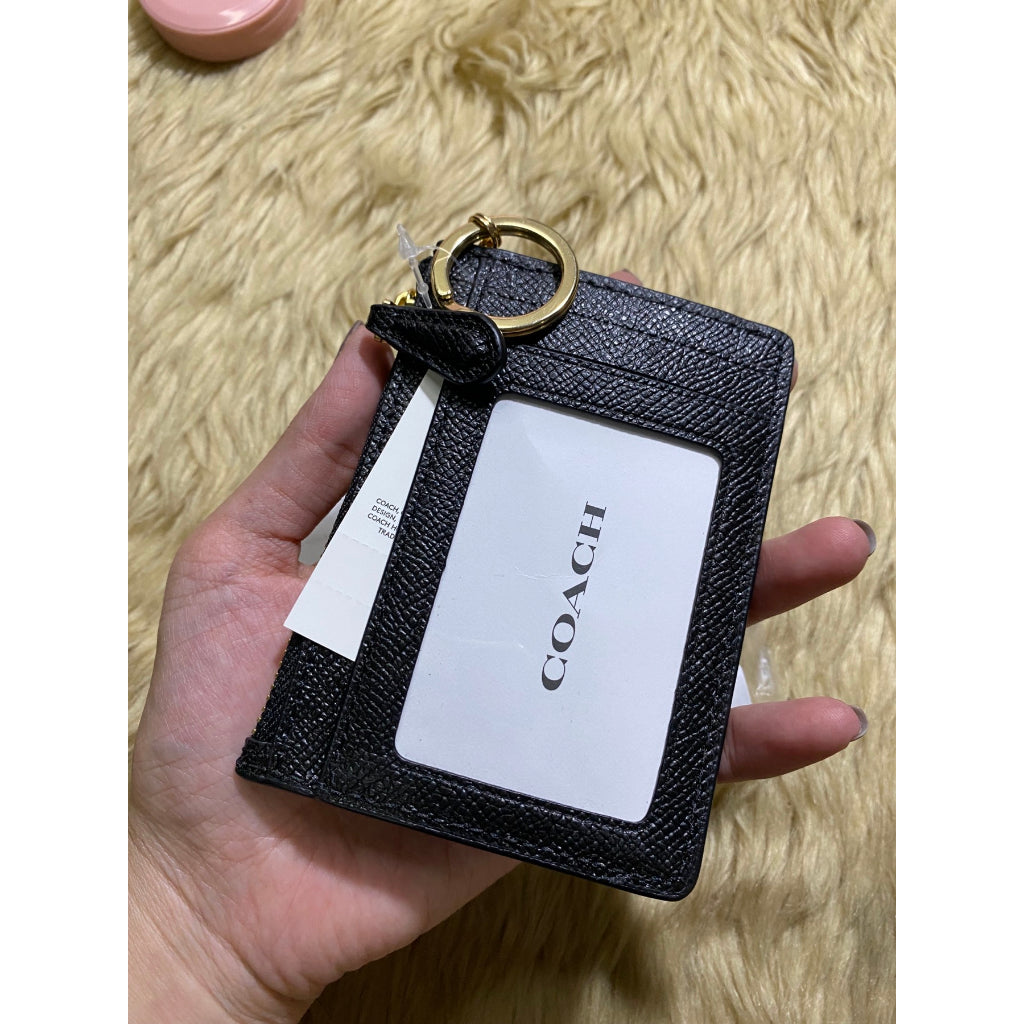 AUTHENTIC/ORIGINAL COACH Retail Mini Skinny Id Case Card Wallet in Black/Purple/Khaki