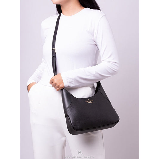 AUTHENTIC/ORIGINAL Preloved KateSpade Aster Leather Small Crossbody Bag Black