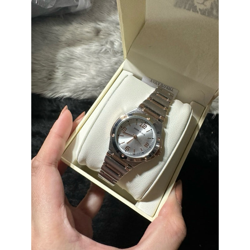 AUTHENTIC/ORIGINAL Anne Klein Women's Bracelet Watch Silver/Rose Gold 10/8655SVRT