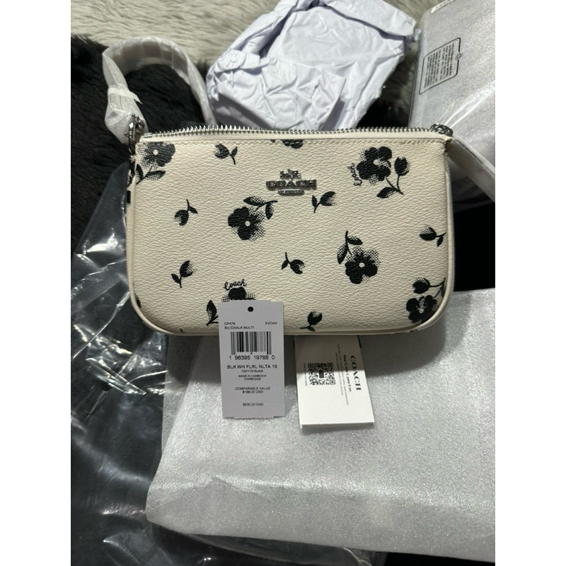 AUTHENTIC/ORIGINAL Coach Nolita 19 With Floral Print White Small Bag