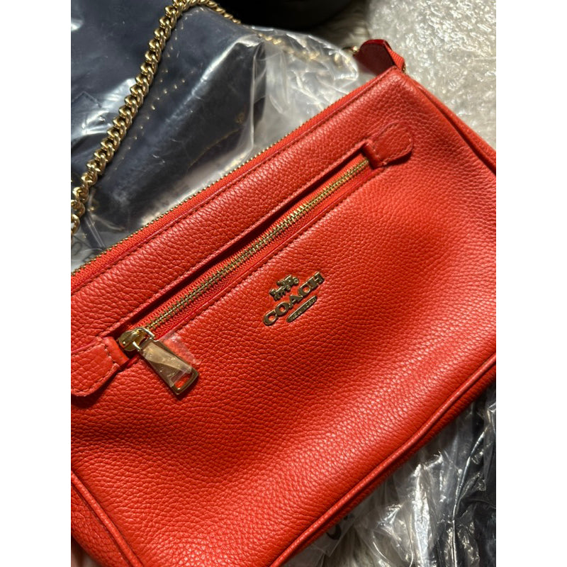 AUTHENTIC/ORIGINAL Coach Preloved Nolita 24 Chain Sling KiliKili Small Bag Orange Red
