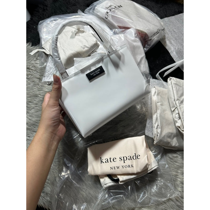 SALE! ❤️ AUTHENTIC/ORIGINAL KateSpade KS Retail Sam Icon Leather Mini Tote Bag in TRUE WHITE