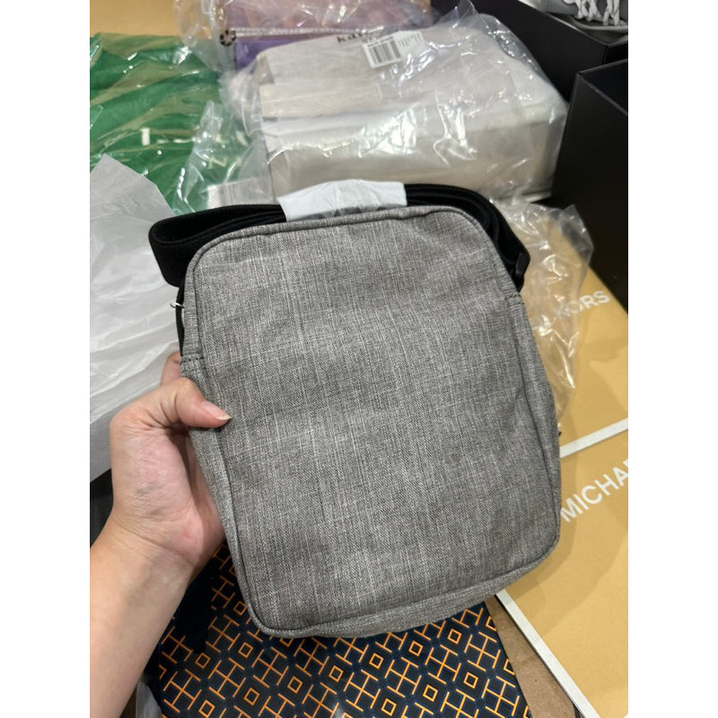 SALE! ❤️ AUTHENTIC/ORIGINAL LACOSTE Men’s Recycled Fiber Shoulder Bag in Gray