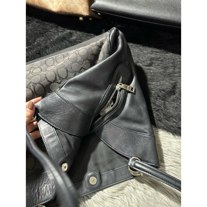 AUTHENTIC/ORIGINAL Coach Preloved Lexy Shoulder Bag In Signature Jacquard Black