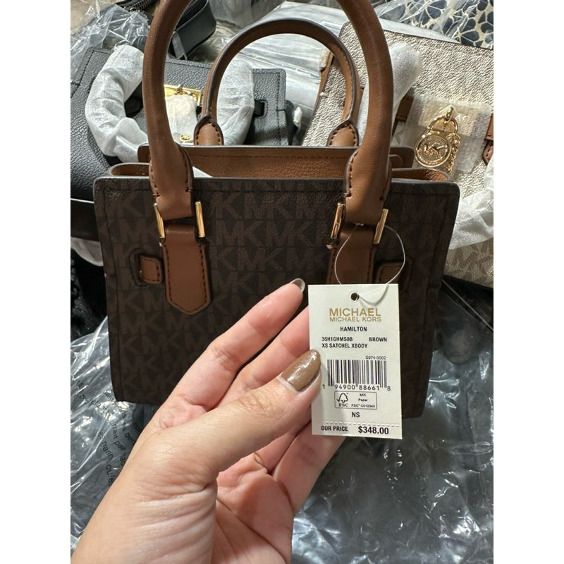AUTHENTIC/ORIGINAL Michael K0rs MK Hamilton Saffiano Leather Mini Crossbody Bag